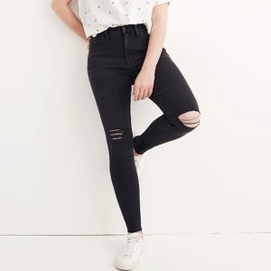 Madewell Women’s Petite 9" Mid-Rise Skinny Jeans in Black Sea Size 24 Small
